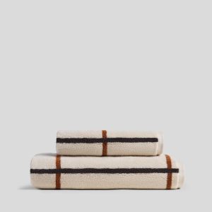 Organic Plush Towels (Bone Windowpane)